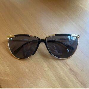 Fendi Black and Gold Women's Sunglasses